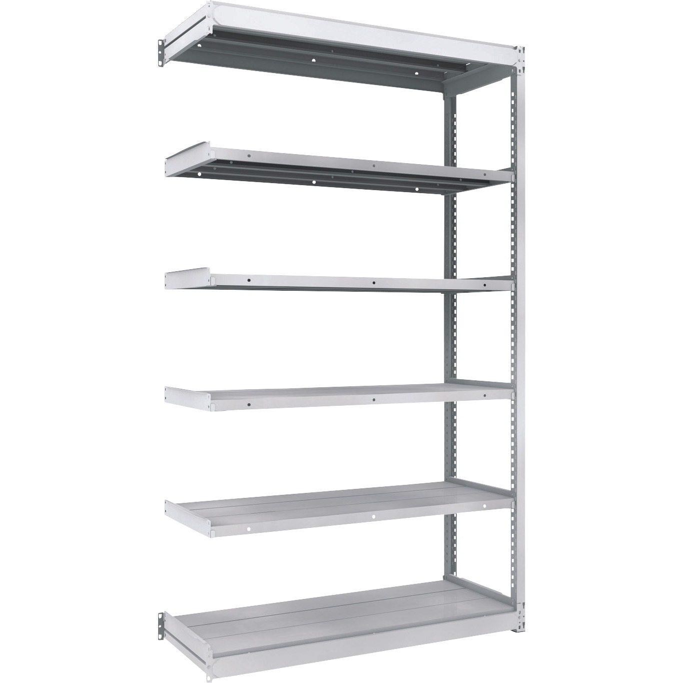 TUG100-74S-6B 軽量ボルトレス棚TUG型 連結型 TRUSCO ホワイト色 荷重100kg/段 6段 高さ2100mm  TUG100-74S-6B