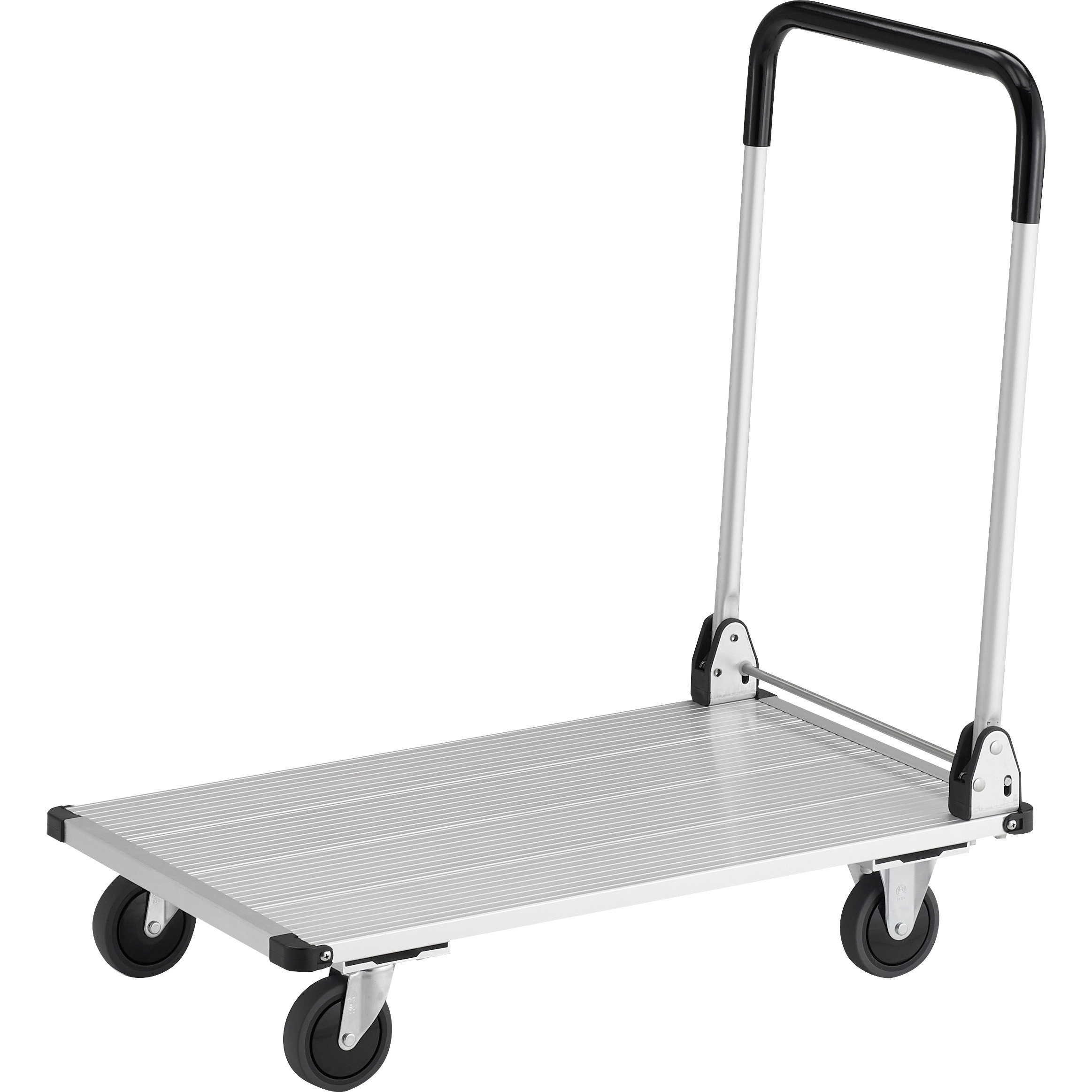 AL21-0848 アルミ台車アルパカート省音(折りたたみハンドルタイプ) TRUSCO エラストマーゴム車輪 適合ストッパーAL2480S 荷台寸法800×480mm  AL21-0848