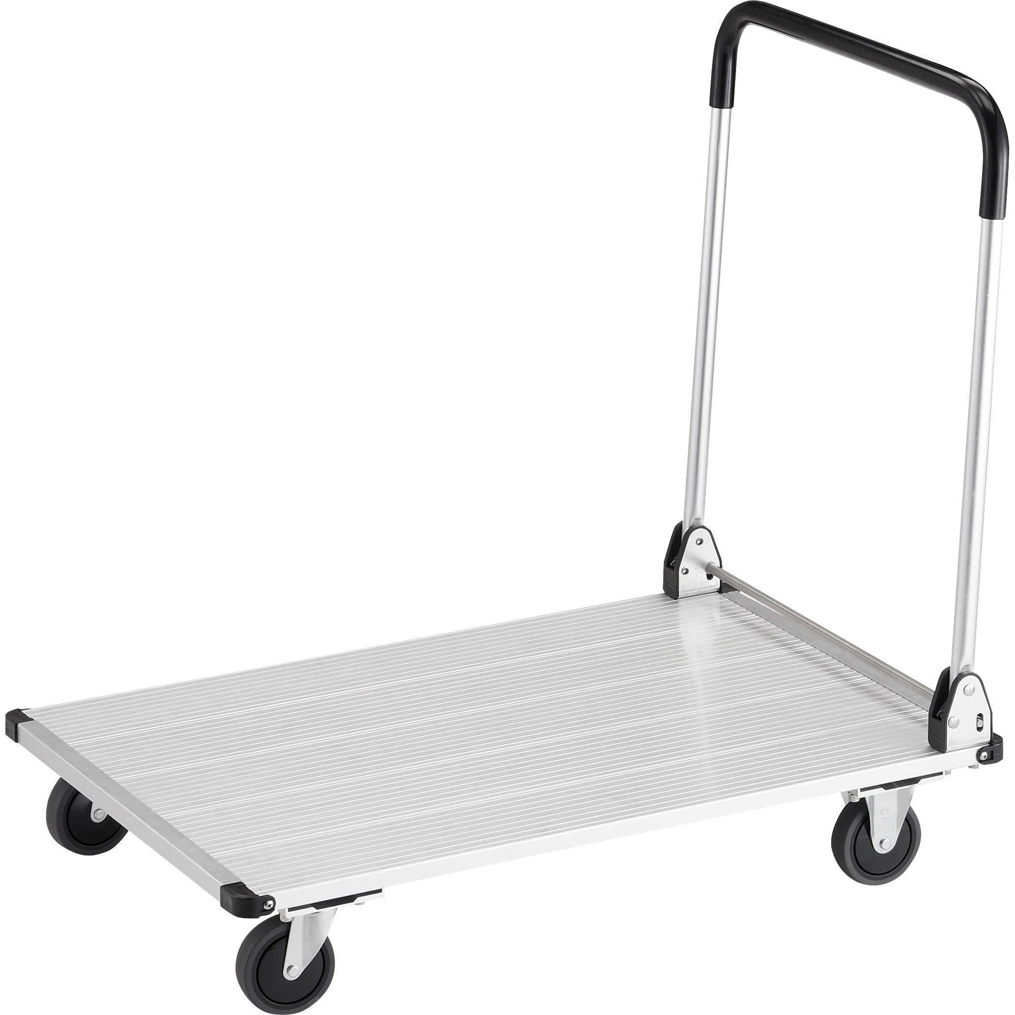 AL21-0960 アルミ台車アルパカート省音(折りたたみハンドルタイプ) TRUSCO エラストマーゴム車輪 適合ストッパーAL2600S 荷台寸法900×600mm  AL21-0960