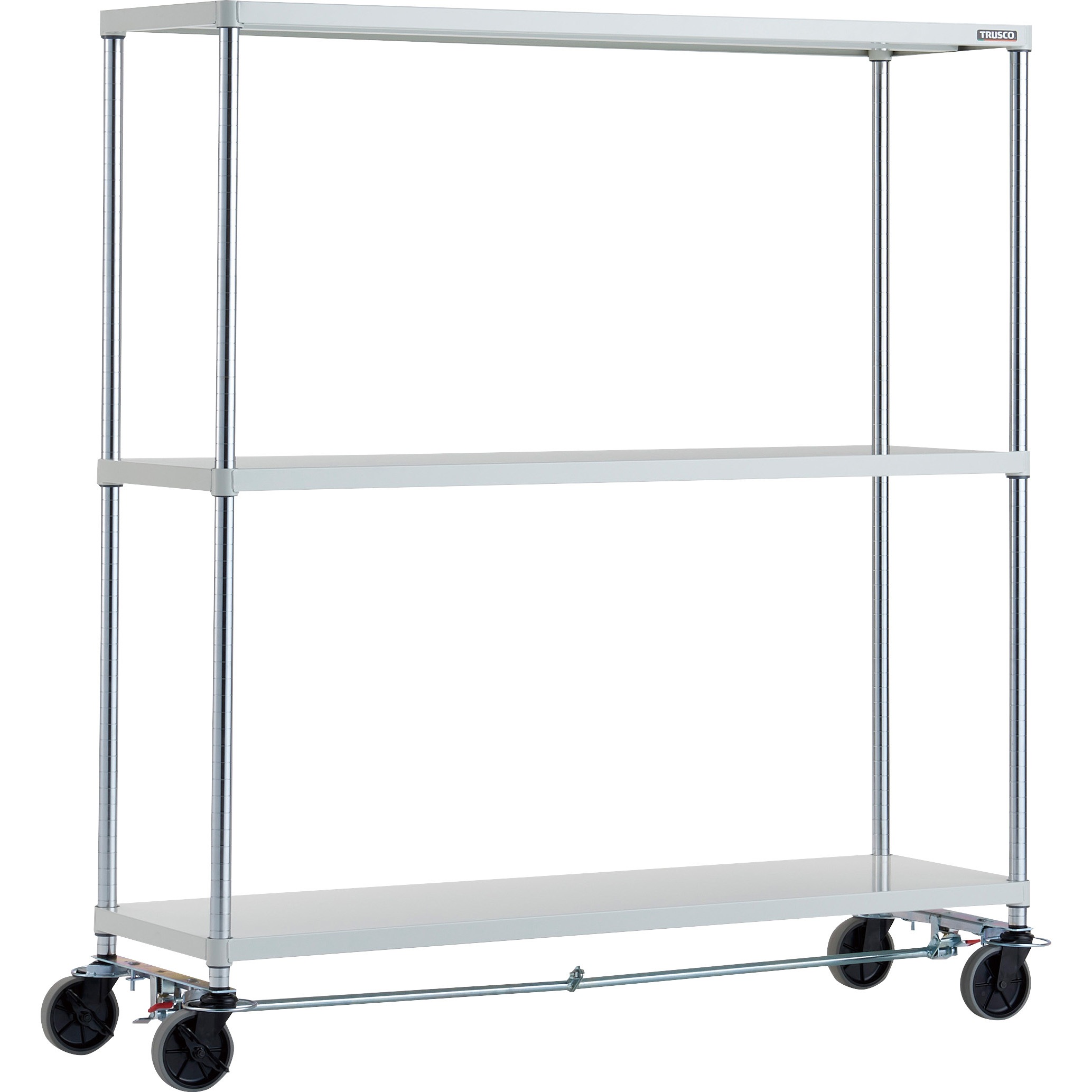 PER-5543-U125-B4-W フェニックスラック(ウレタン車輪付・ストッパー付) 150kgタイプ TRUSCO 棚段数3 幅1500mm  PER-5543-U125-B4-W
