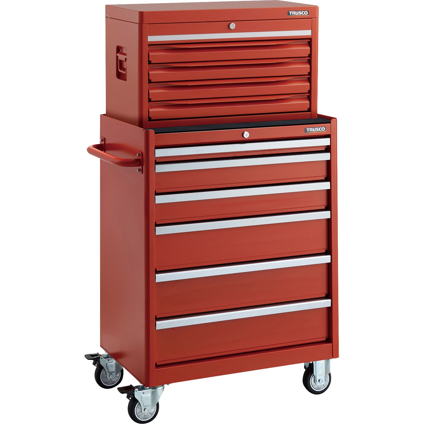 ローラーキャビネット 4段トップチェスト付 TRUSCO スチール製ワゴン