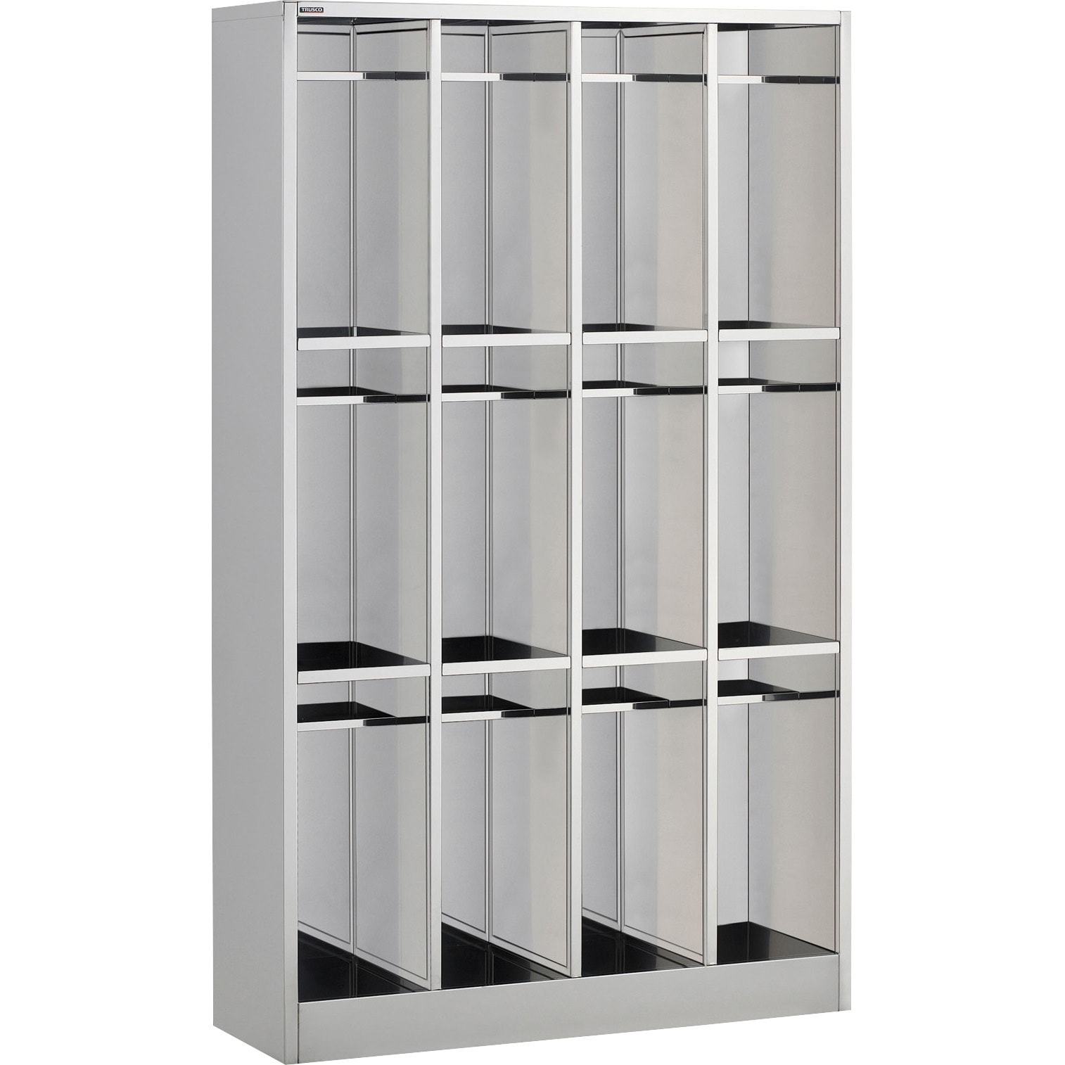 KSLNG-3-13T 抗菌ステンレスシューズロッカー(ロングタイプ) TRUSCO 3人用/1列3段 高さ1665mm間口275mm奥行330mm  KSLNG-3-13T