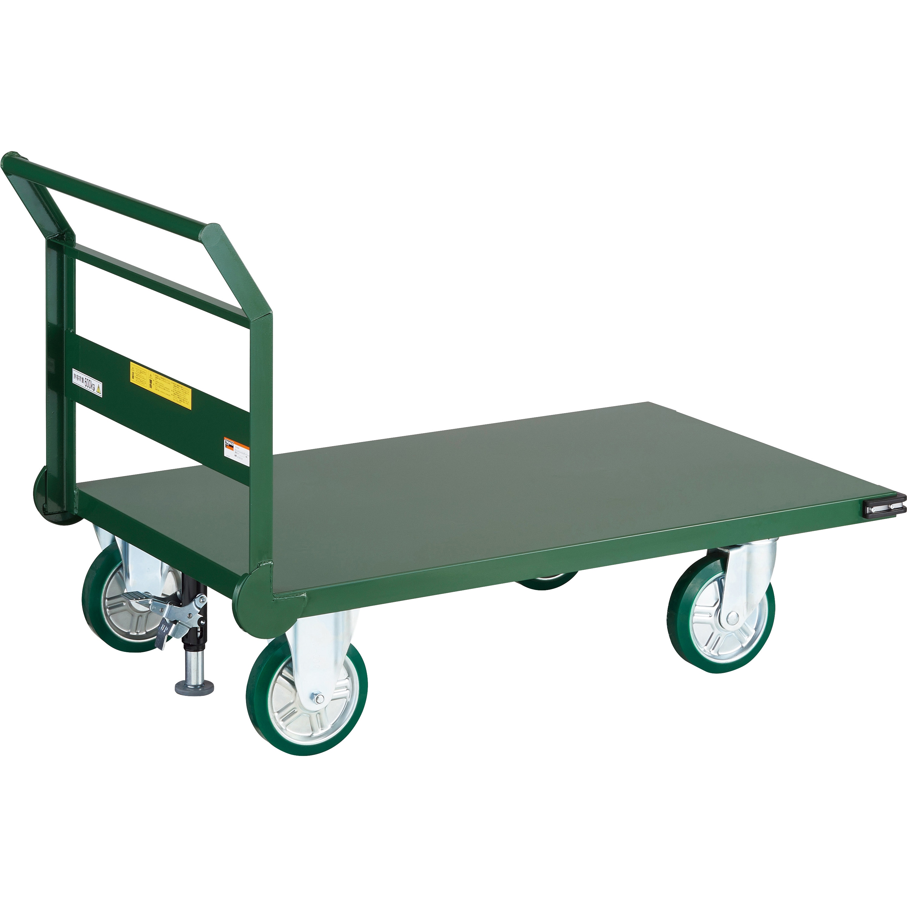 SH1-NUSS 鋼鉄製運搬車(固定ハンドルタイプ・ウレタンキャスター・ストッパー付) TRUSCO 荷重600kg 荷台寸法1200×750mm  SH1-NUSS