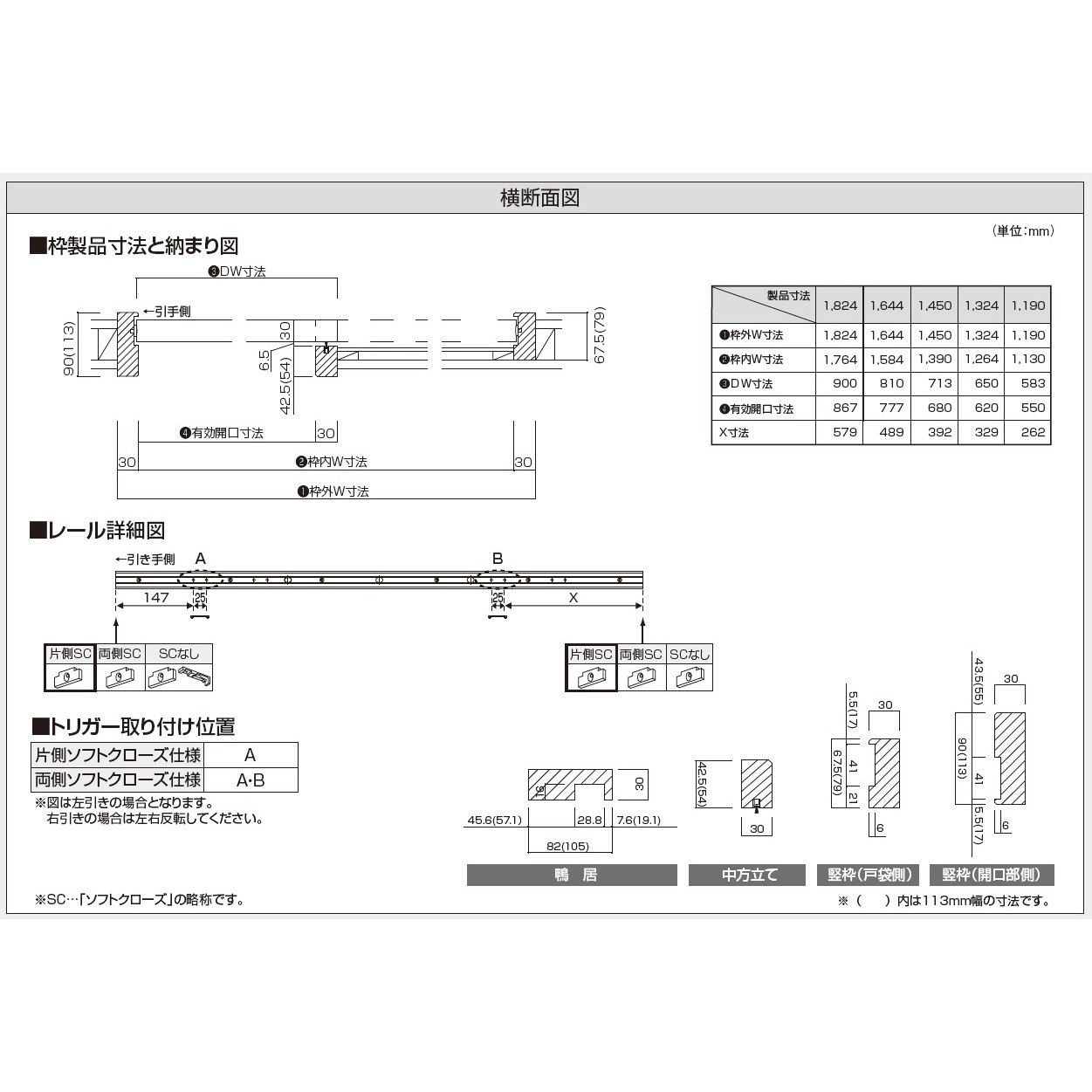 IKB0N44-RUS-LB 片引きドア用固定枠 90幅 1セット ウッドワン 【通販