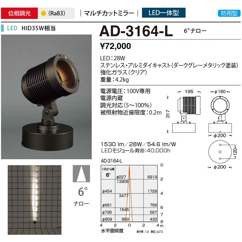 新品未使用 山田照明 LED一体型スポットライト AD-2683-N 商品を探す｜山田照明株式会社