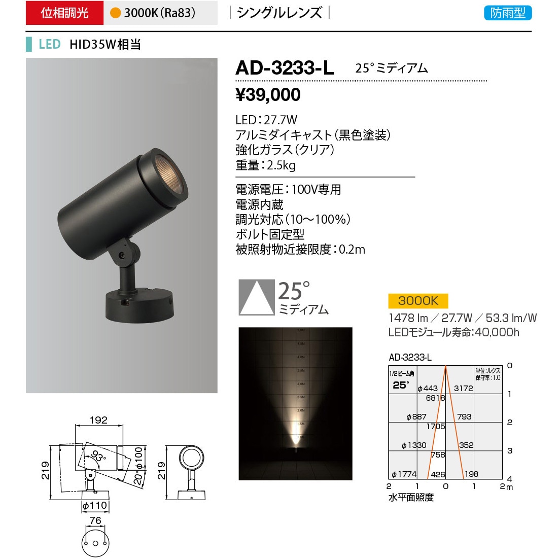 屋外スポットライト 山田照明 【通販モノタロウ】