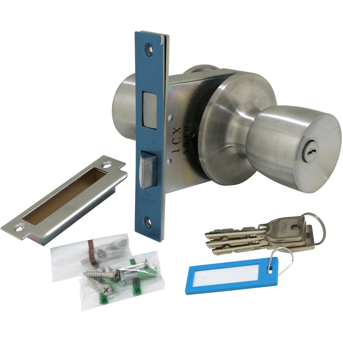 WR-209 取替錠 ミワ純正品 WAKI(和気産業) ヘアーライン色 適合扉厚33