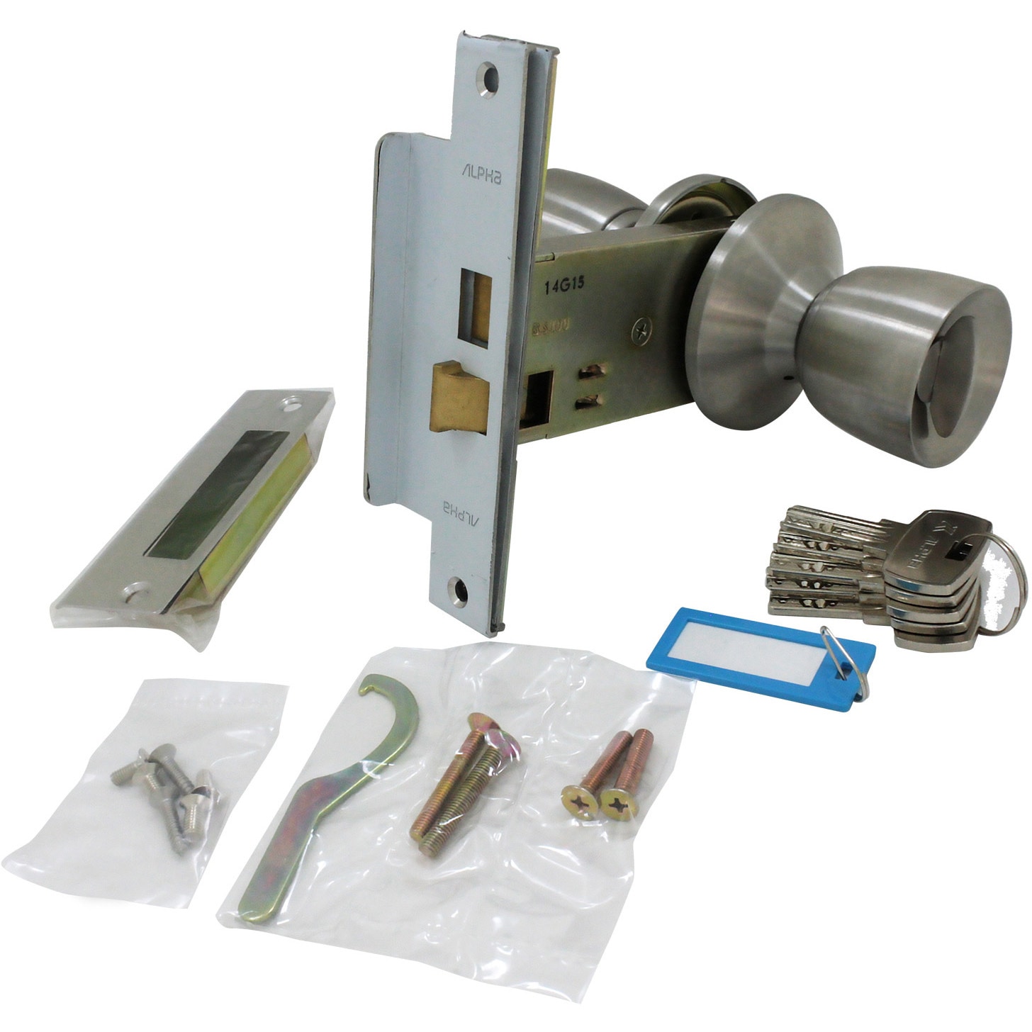 WR-227 玄関錠 アルファ純正品 ディンプルキー WAKI(和気産業) ヘアーライン色 適合扉厚23～43mmバックセット100mm  WR-227