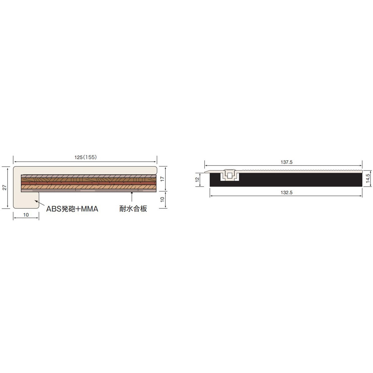 単品敷居セット25 樹脂製開口枠 1セット dialon(ダイアロン