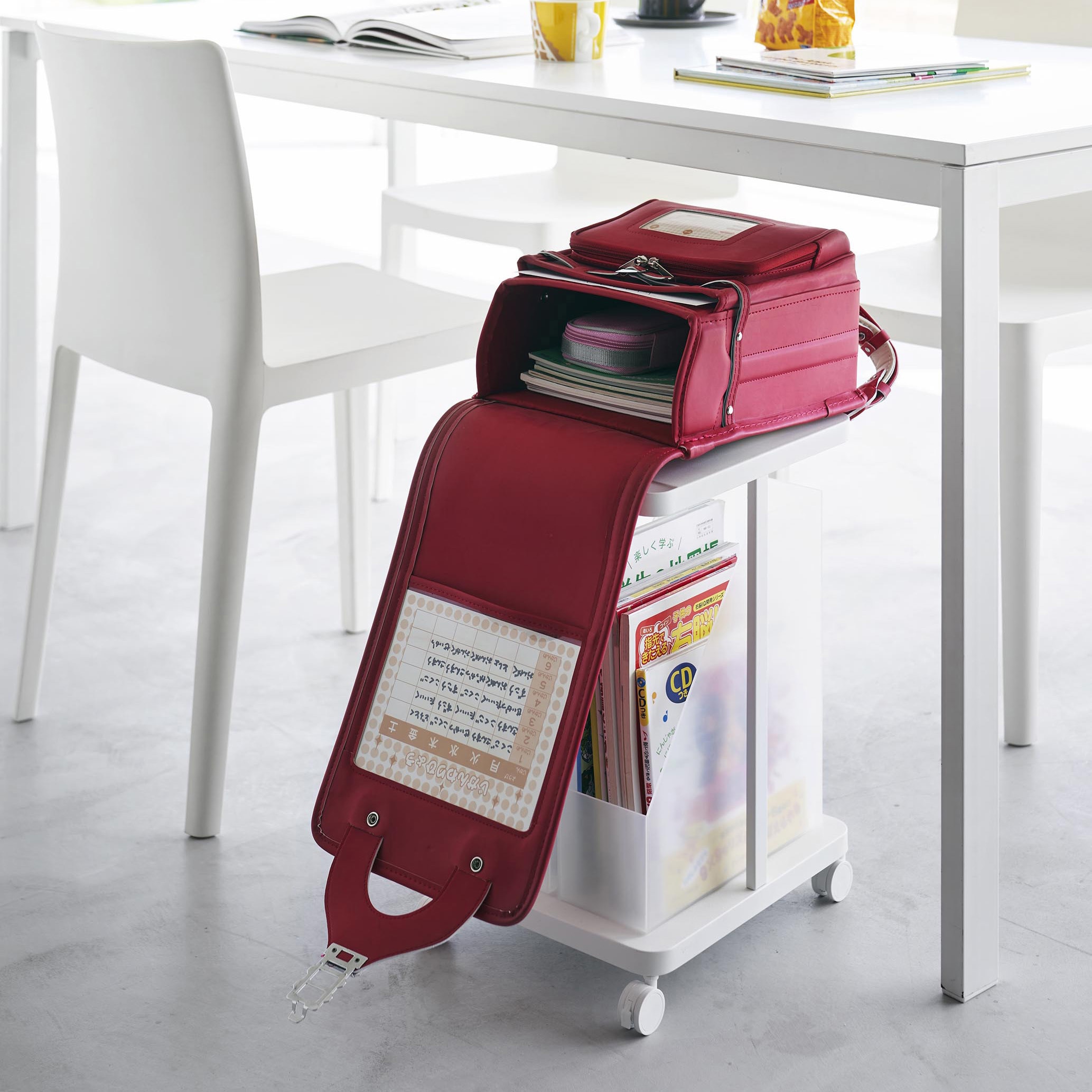 1747 ランドセル収納ラック タワー キャスター付き 2段 山崎実業