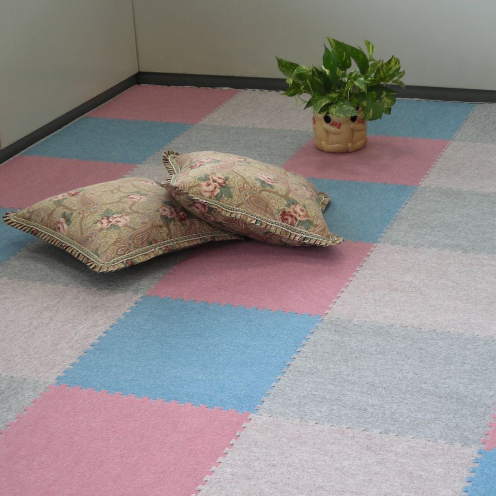 ジョイントカーペット JC-45 30枚セット 色 クリーム サイズ 厚10mm×タテ450mm×ヨコ450mm／枚 30枚セット寸法（2250mm×2700mm） 〔洗える〕 〔日本製〕 〔... ジョイントカーペット JC-45 30枚セット 色 クリーム サイズ