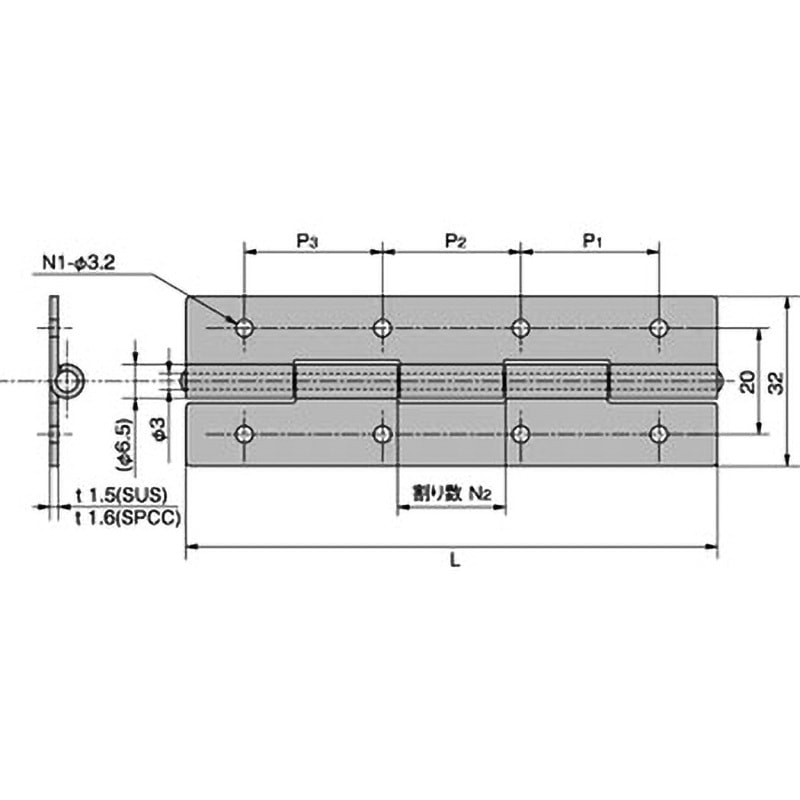 SF-27-6-1 平蝶番 ホシモト 穴あきタイプ SF-27-6-1 【通販モノタロウ】