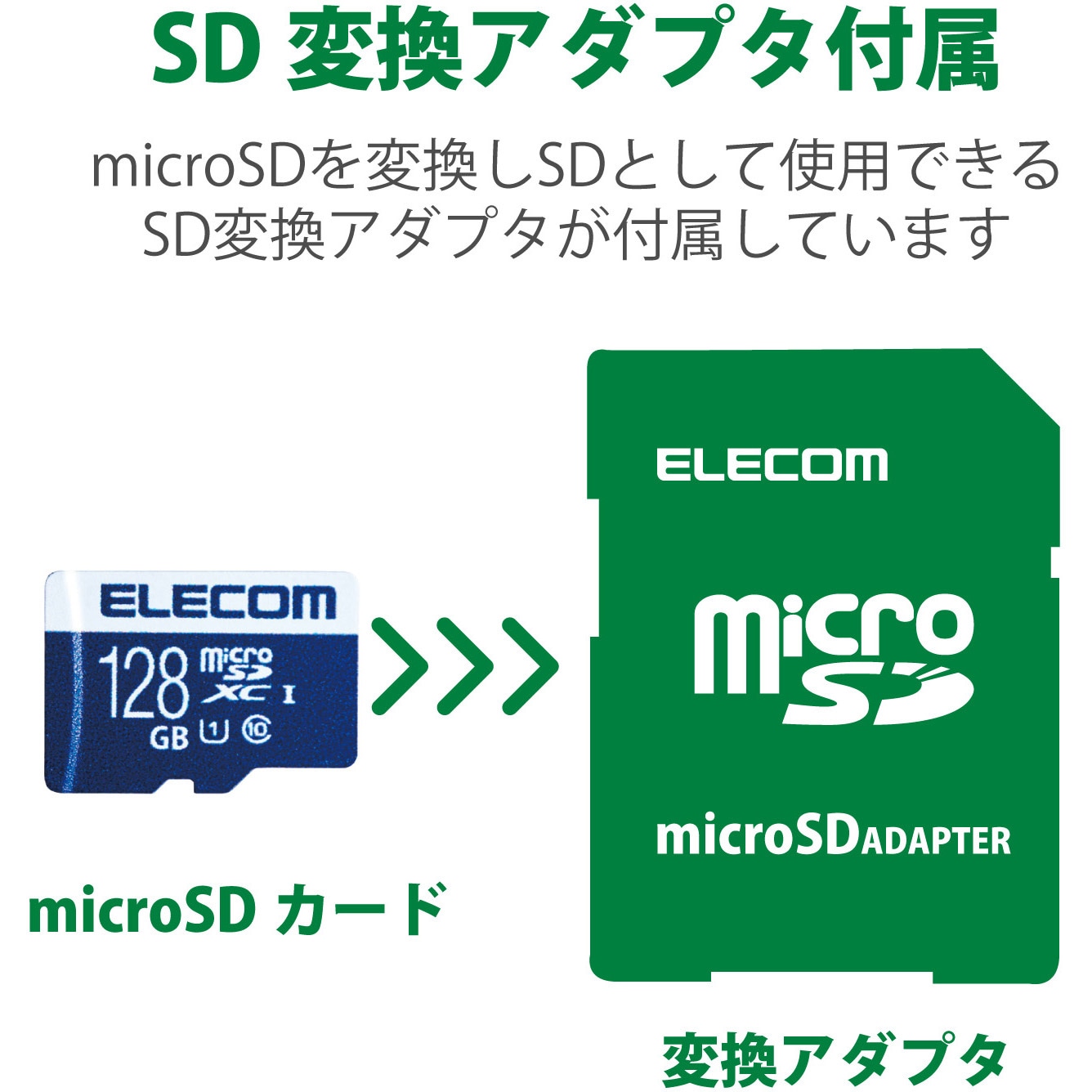 MF-MS128GU11R マイクロSDカード 【UHS-I U1】 SD変換アダプタ付 防水 