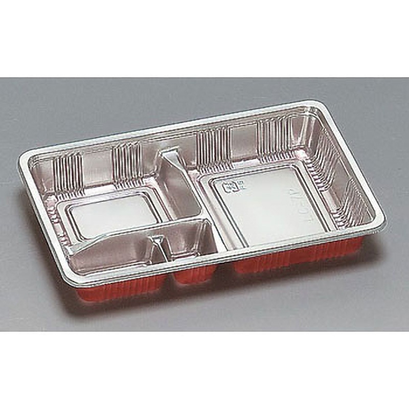 0571326 弁当容器LC 蓋付 福助工業 シルバー色