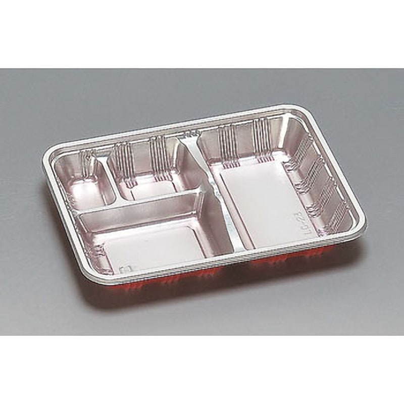 0572594 弁当容器LC 蓋付 福助工業 シルバー色