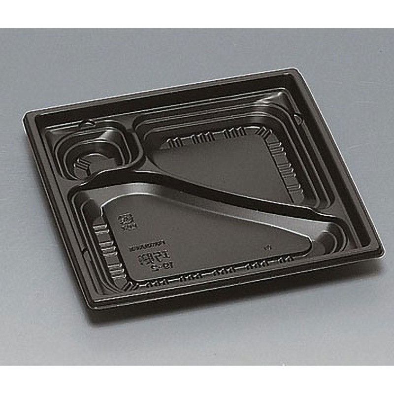 0545783 弁当容器 巧膳 黒 本体 福助工業 種別19-2H 黒  1箱(900枚)