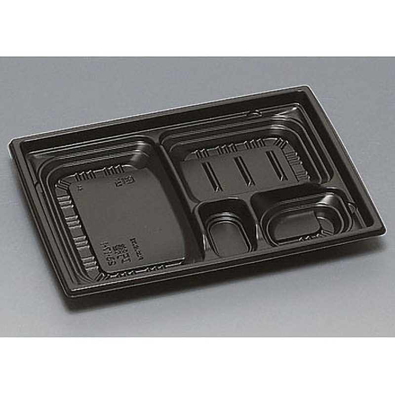 0545902 弁当容器 巧膳 黒 本体 福助工業 種別23-17-1H 黒  1箱(800枚)