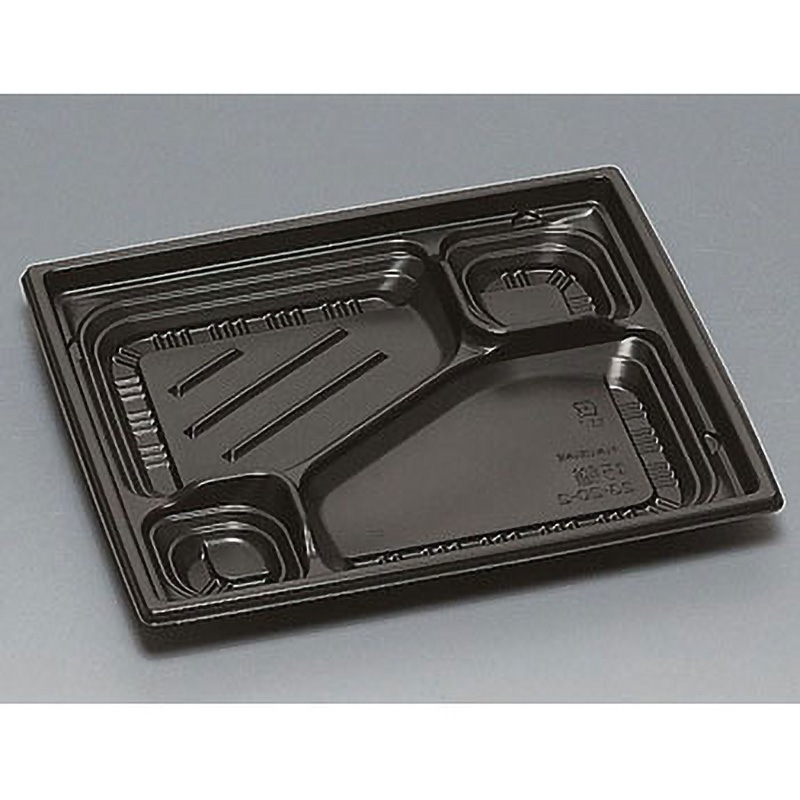 0545929 弁当容器 巧膳 黒 本体 福助工業 種別23-20-2H 黒 1箱(600枚)