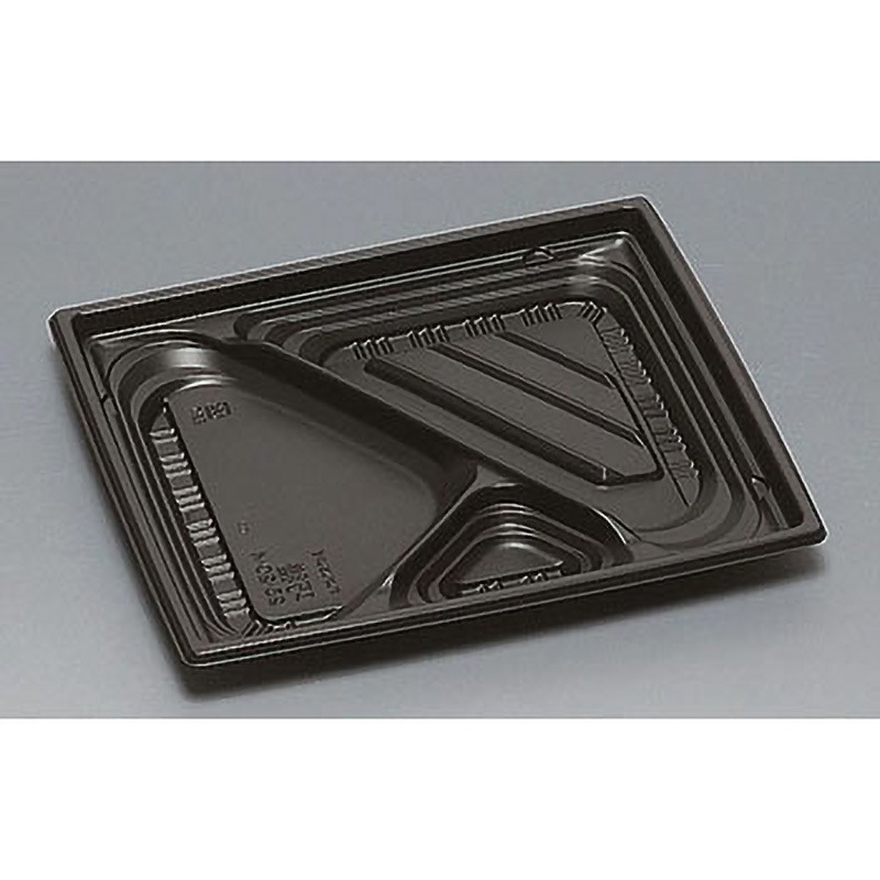 0546046 弁当容器 巧膳 黒 本体 福助工業 種別23-20-4H 黒  1箱(600枚)