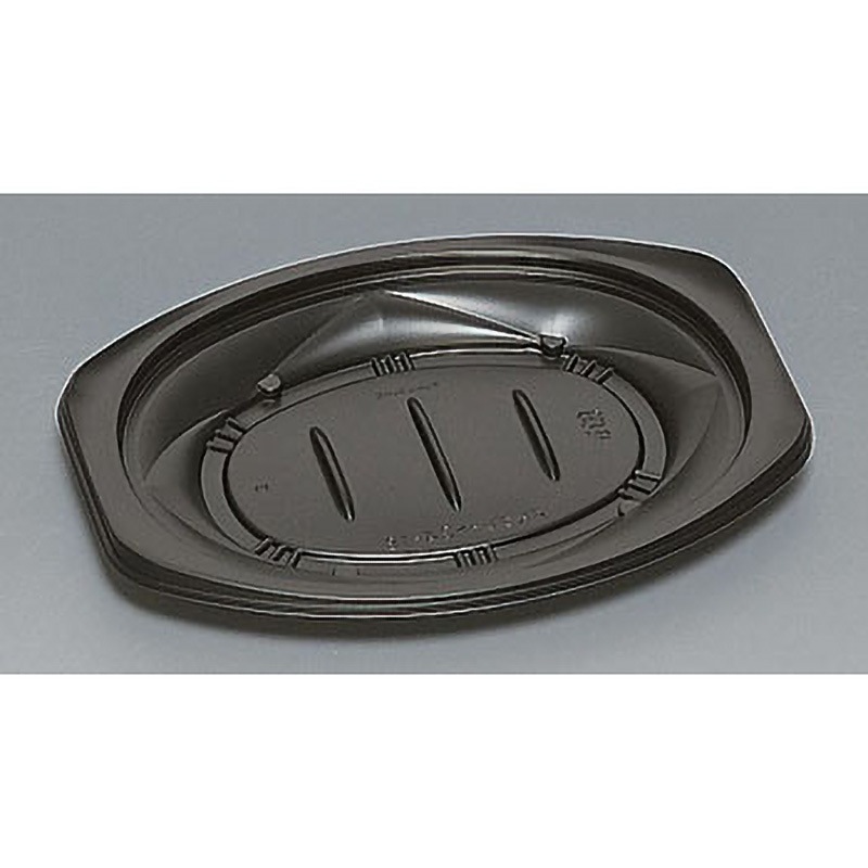 0558052 弁当容器TRプレート フルレンジ 福助工業 種別24-18H 黒 黒色  1箱(600枚)