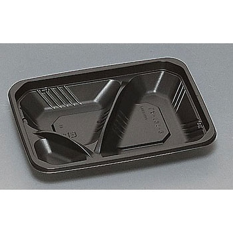 0581879 弁当容器 LA 福助工業 種別191-3H 黒 黒色  1箱(900枚)