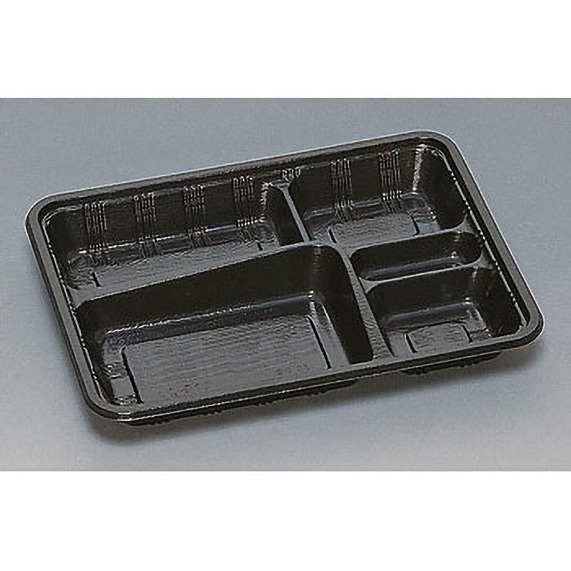 0576220 弁当容器LC 蓋付 福助工業 種別LC-610 黒 黒色  1箱(400枚)
