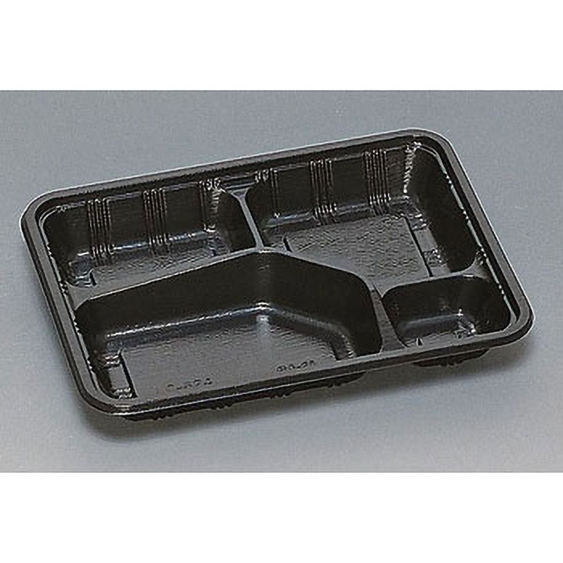 0576271 弁当容器LC 蓋付 福助工業 種別LC-624 黒 黒色  1箱(600枚)