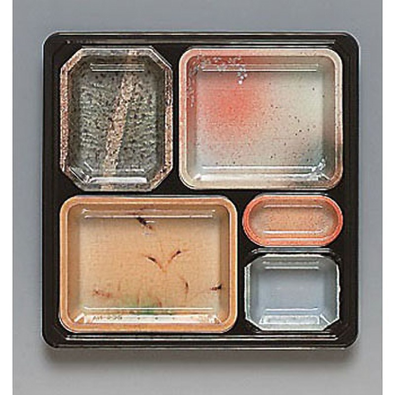 0546216 仕出弁当容器 優膳 福助工業 種別530H うつわ 黒色  1箱(240枚)