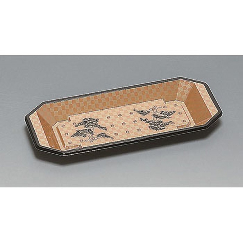 0547492 寿司容器 和皿 本体 市松黒 福助工業 種別6H 市松黒  1箱(800枚)