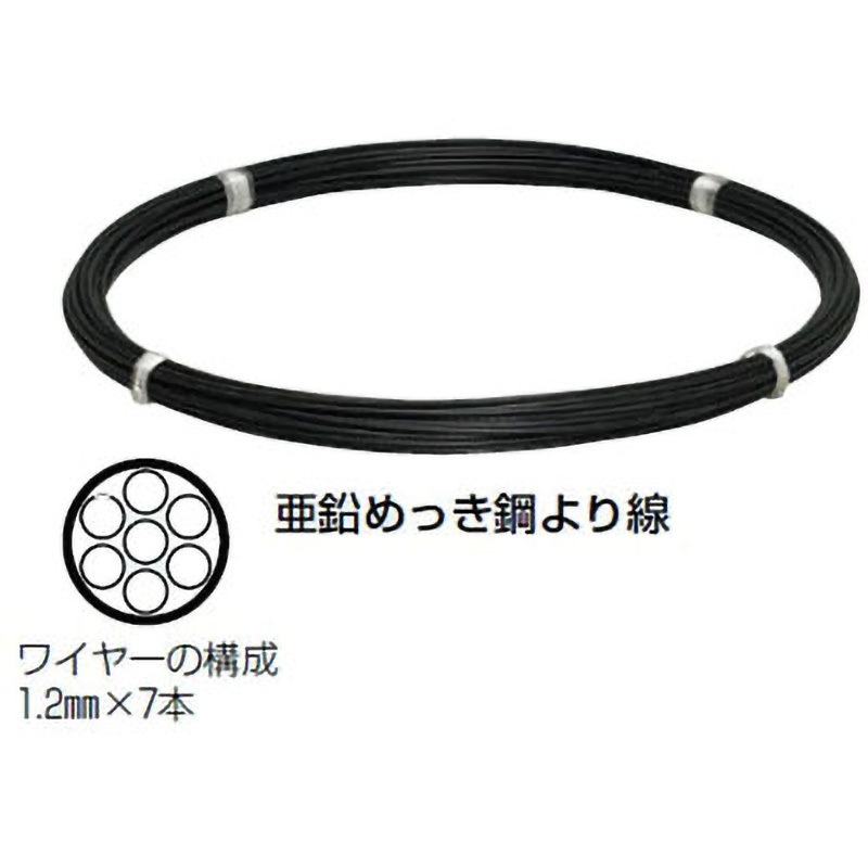 YM8P-50 架空配管用部材 被覆付メッセンジャーワイヤー 未来工業 1巻(50m) YM8P-50
