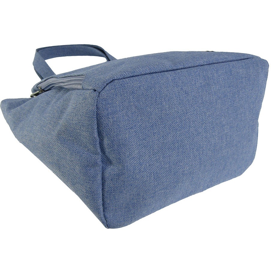 4568 ポケット充実トートバッグ CACHA CACHA ブルー色 横20cm 1個