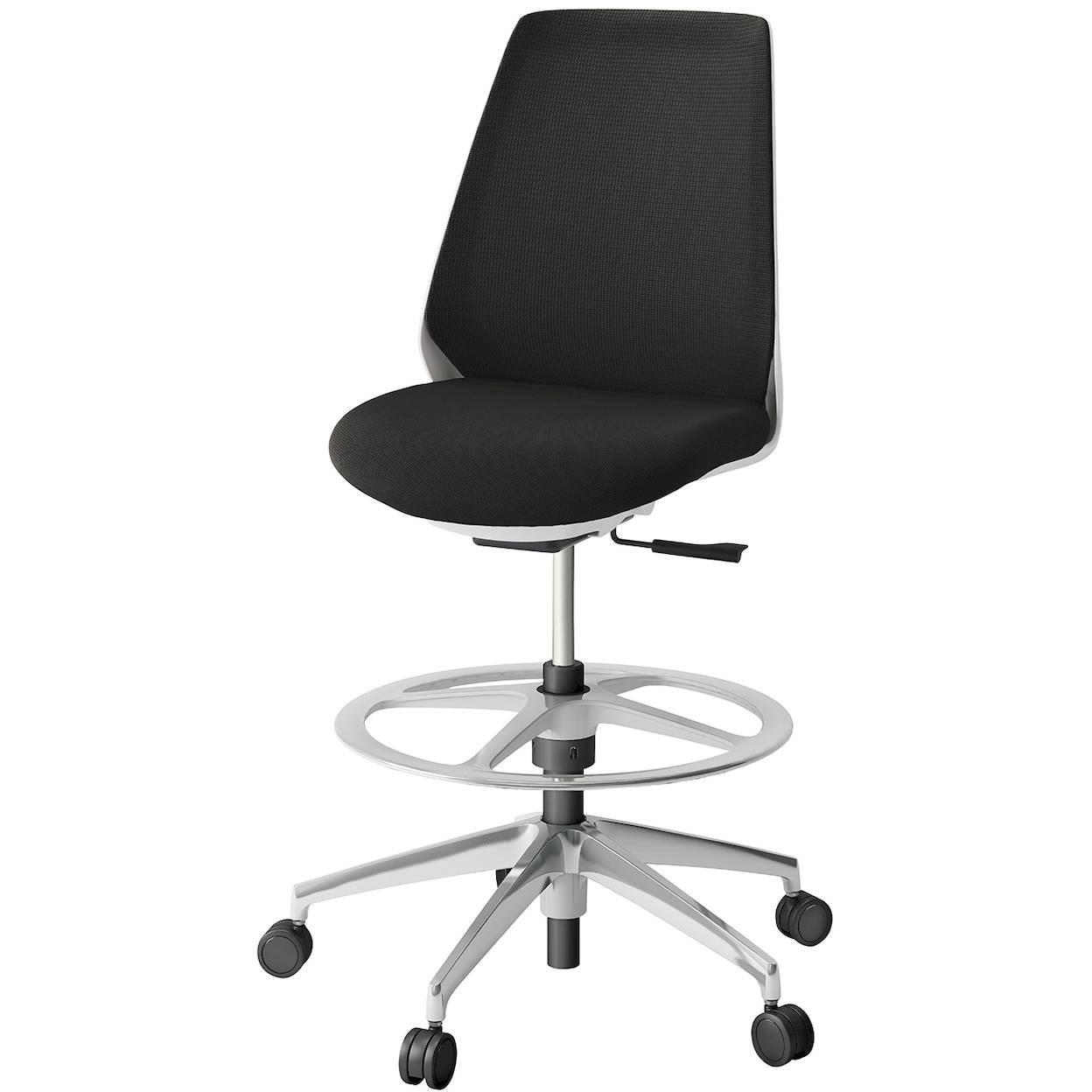 KZ330PVP2ZWT1 ノナチェア ハイポジションタイプ アルミ脚<配送時組立サービス付> イトーキ 抵抗付ウレタン双輪キャスター ホワイト 高さ1055～1275mm幅680mm奥行580mm  KZ330PVP2ZWT1