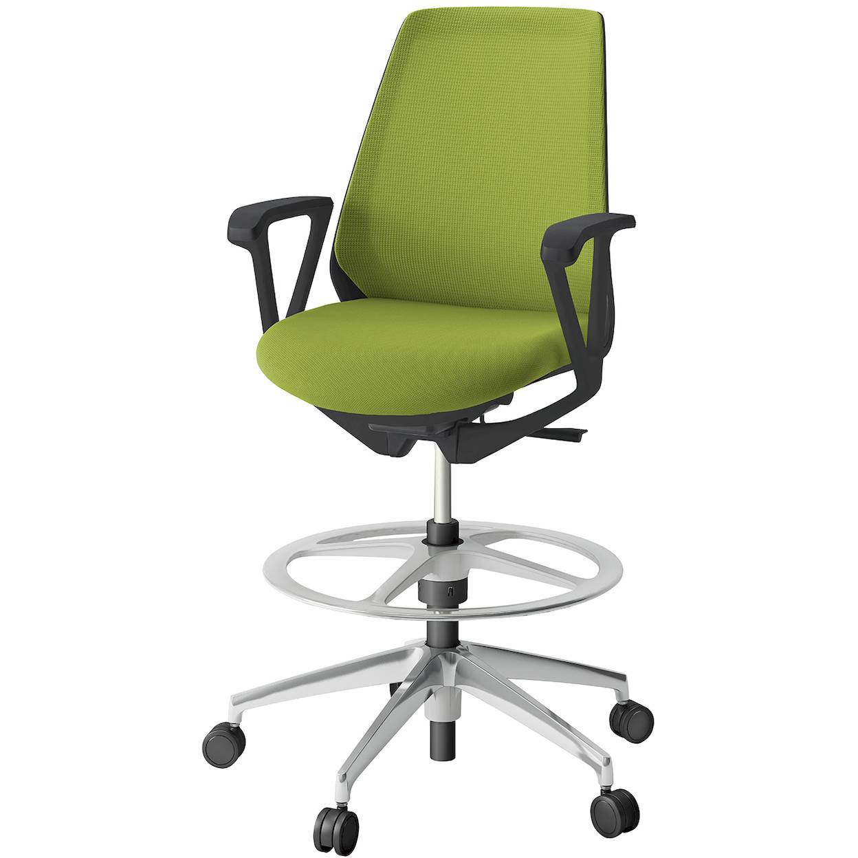 KZ336PVP2ZTQ6 ノナチェア ハイポジションタイプ 固定肘付 アルミ脚<配送時組立サービス付> イトーキ 肘掛あり ブラック 高さ1055～1275mm幅680mm奥行580mm  KZ336PVP2ZTQ6 59,988円