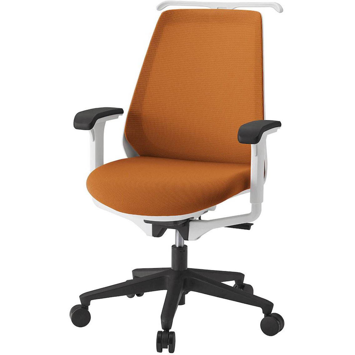 KZ337PVHM1W9D3 ノナチェア 可動肘・ハンガー付<配送時組立サービス付> イトーキ 肘掛あり 抵抗付ウレタン双輪キャスター ホワイト  KZ337PVHM1W9D3