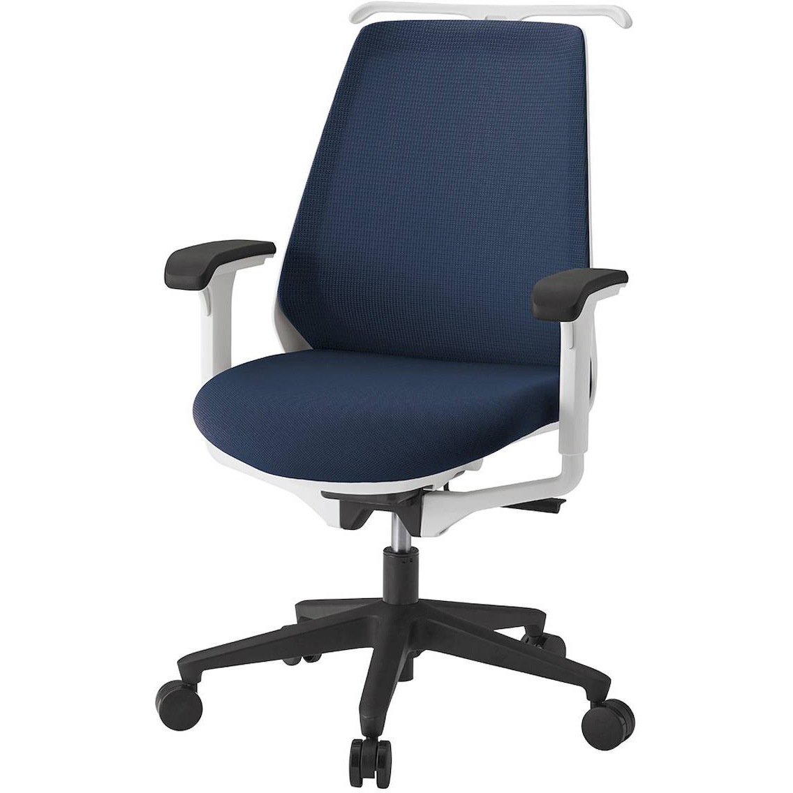 KZ337PVHM1W9B2 ノナチェア 可動肘・ハンガー付<配送時組立サービス付> イトーキ 肘掛あり 抵抗付ウレタン双輪キャスター ホワイト  KZ337PVHM1W9B2