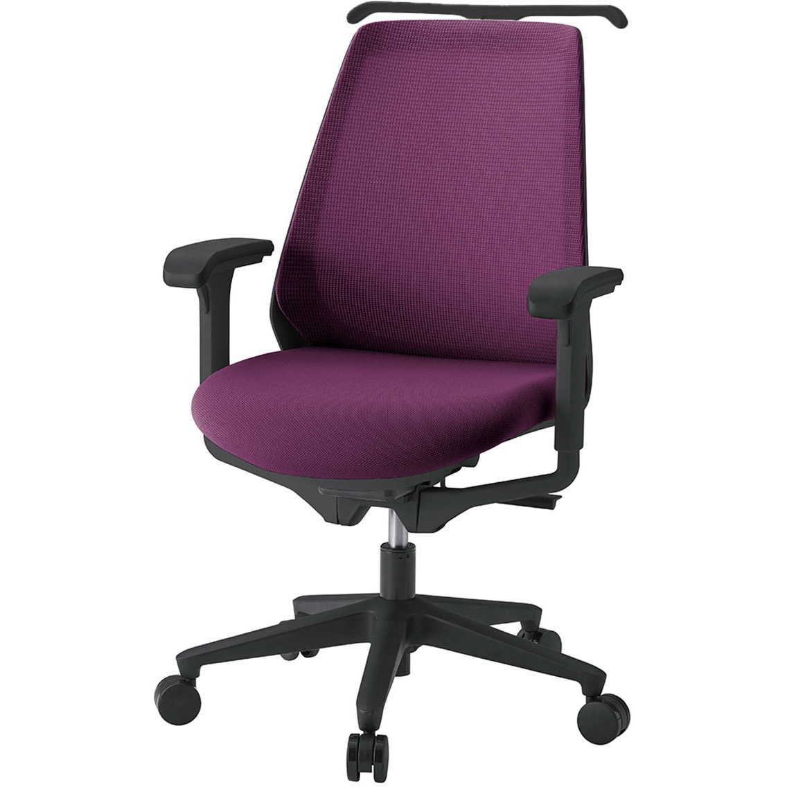 KZ337PVHM1T1X7 ノナチェア 可動肘・ハンガー付<配送時組立サービス付> イトーキ 肘掛あり 抵抗付ウレタン双輪キャスター ブラック  KZ337PVHM1T1X7 52,188円