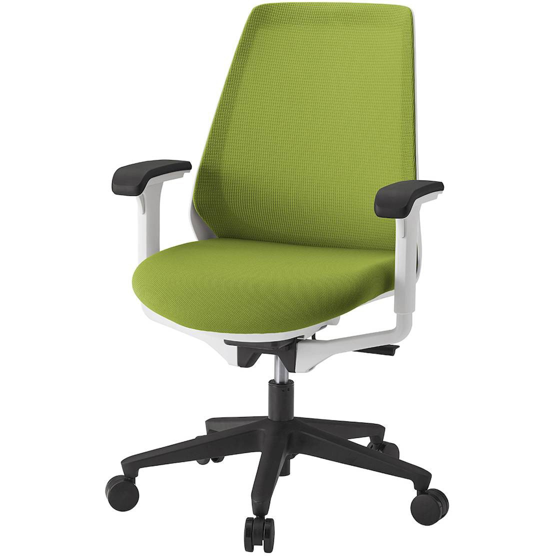 KZ-337PV1W9Q6 ノナチェア 可動肘付<配送時組立サービス付> イトーキ 肘掛あり ナイロン双輪キャスター ホワイト 高さ890～980mm幅600mm奥行580mm  KZ-337PV1W9Q6