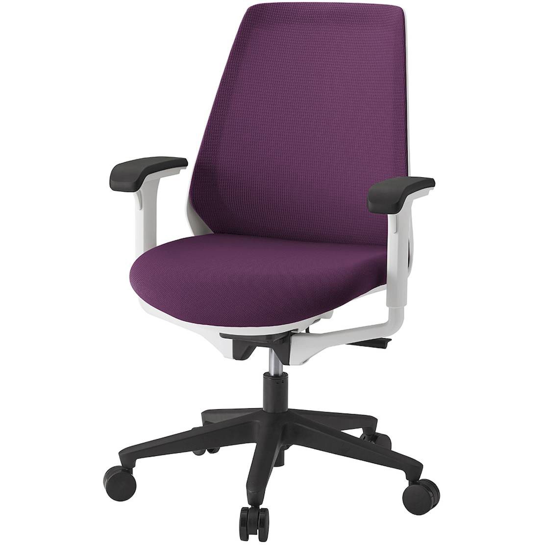 KZ-337PV1W9X7 ノナチェア 可動肘付<配送時組立サービス付> イトーキ 肘掛あり ナイロン双輪キャスター ホワイト 高さ890～980mm幅600mm奥行580mm  KZ-337PV1W9X7