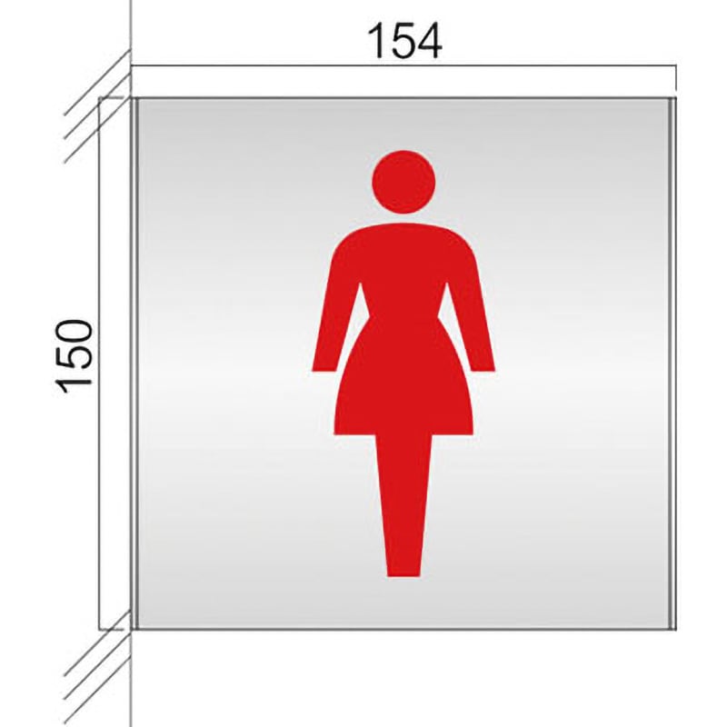 FTY150 ルームサイン FTプレート側面型 フジタ[室名札・標識] 表示内容15-101(女子トイレ) 幅154mm高さ150mm