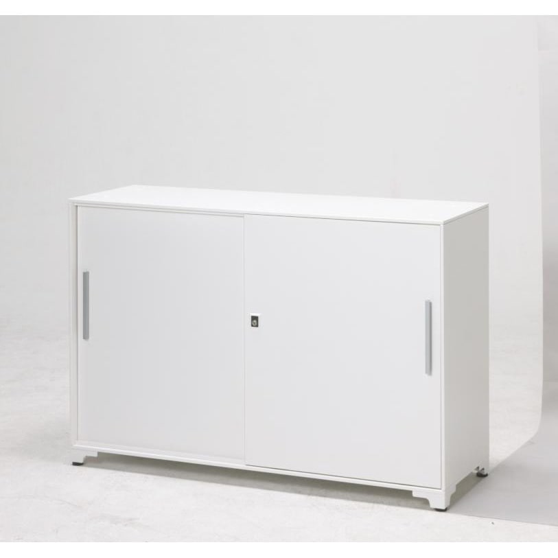 740989 スチール製 デザイン収納 引き違い2段 スマイル(家具) ホワイト色 28,066円