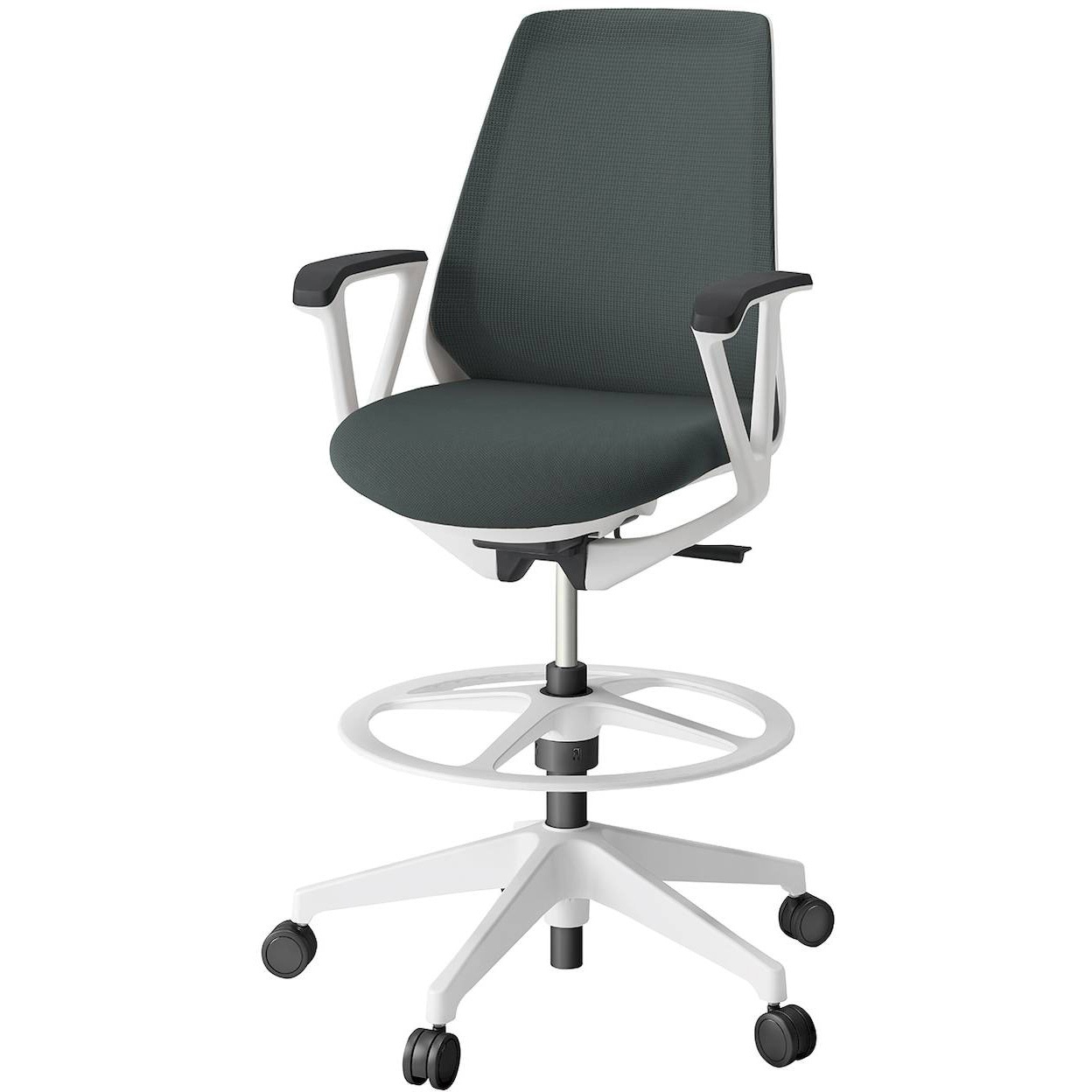 KZ336PVP2W9W2 ノナチェア ハイポジションタイプ 固定肘付<配送時組立サービス付> イトーキ 肘掛あり ホワイト 高さ1055～1275mm幅680mm奥行580mm  KZ336PVP2W9W2