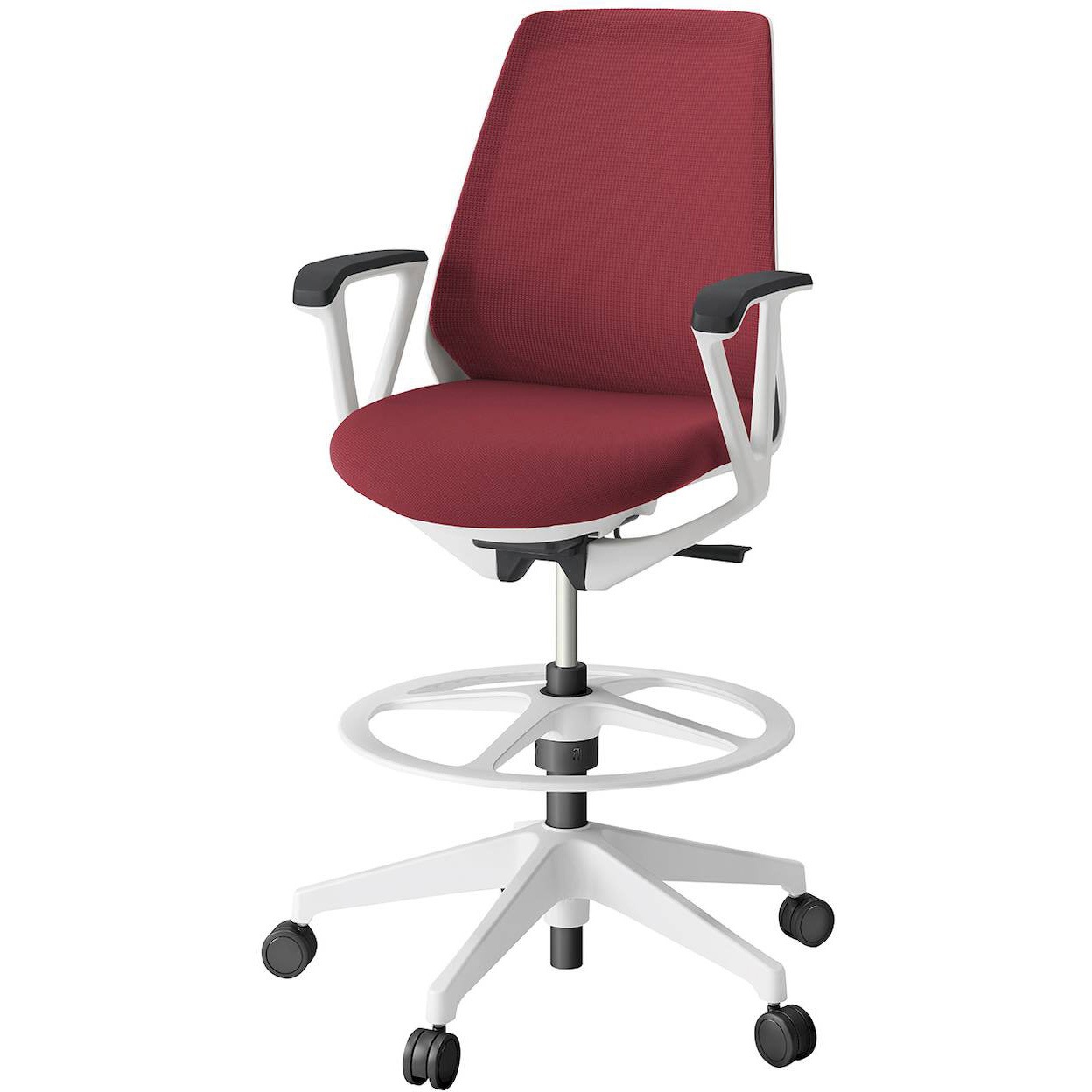 KZ336PVP2W9M4 ノナチェア ハイポジションタイプ 固定肘付<配送時組立サービス付> イトーキ 肘掛あり ホワイト 高さ1055～1275mm幅680mm奥行580mm  KZ336PVP2W9M4