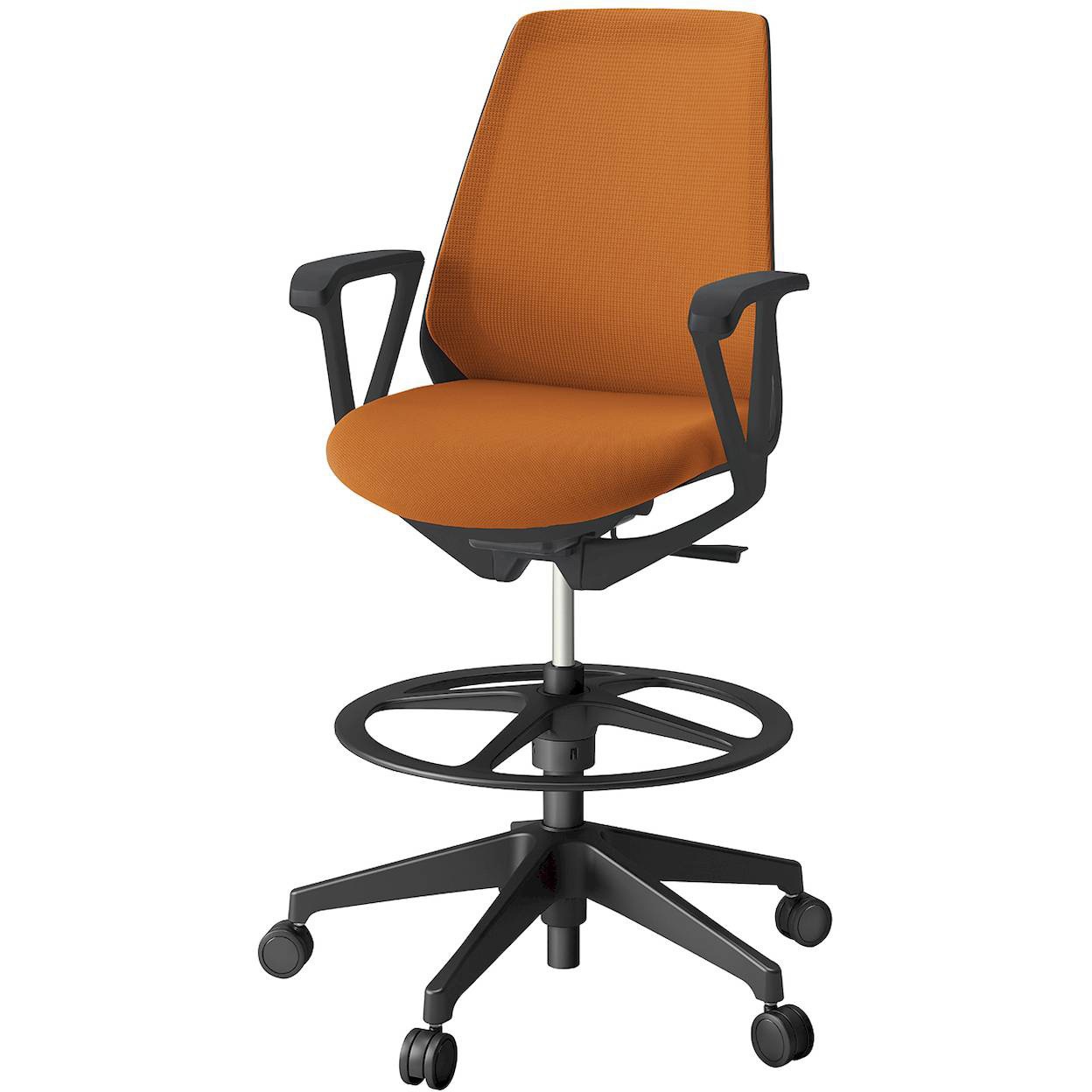 KZ336PVP2T1D3 ノナチェア ハイポジションタイプ 固定肘付<配送時組立サービス付> イトーキ 肘掛あり ブラック 高さ1055～1275mm幅680mm奥行580mm  KZ336PVP2T1D3