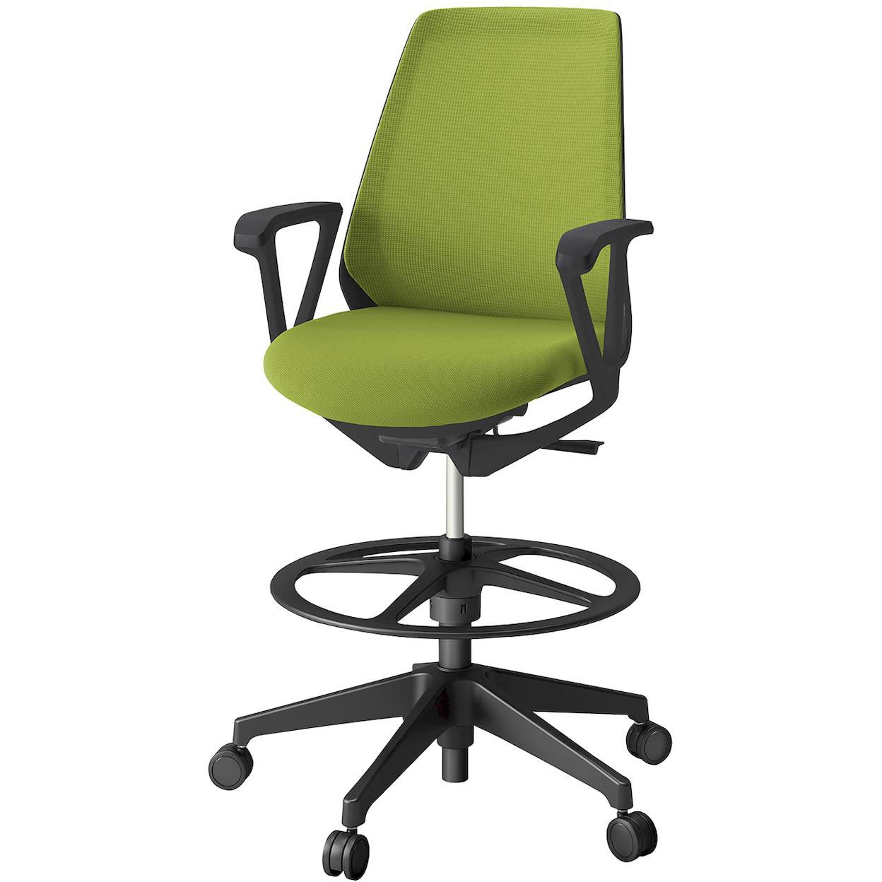 KZ336PVP2T1Q6 ノナチェア ハイポジションタイプ 固定肘付<配送時組立サービス付> イトーキ 肘掛あり ブラック 高さ1055～1275mm幅680mm奥行580mm  KZ336PVP2T1Q6