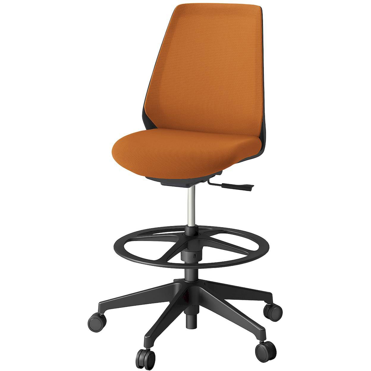 KZ330PVP2T1D3 ノナチェア ハイポジションタイプ<配送時組立サービス付> イトーキ 抵抗付ウレタン双輪キャスター ブラック 高さ1055～1275mm幅680mm奥行580mm  KZ330PVP2T1D3