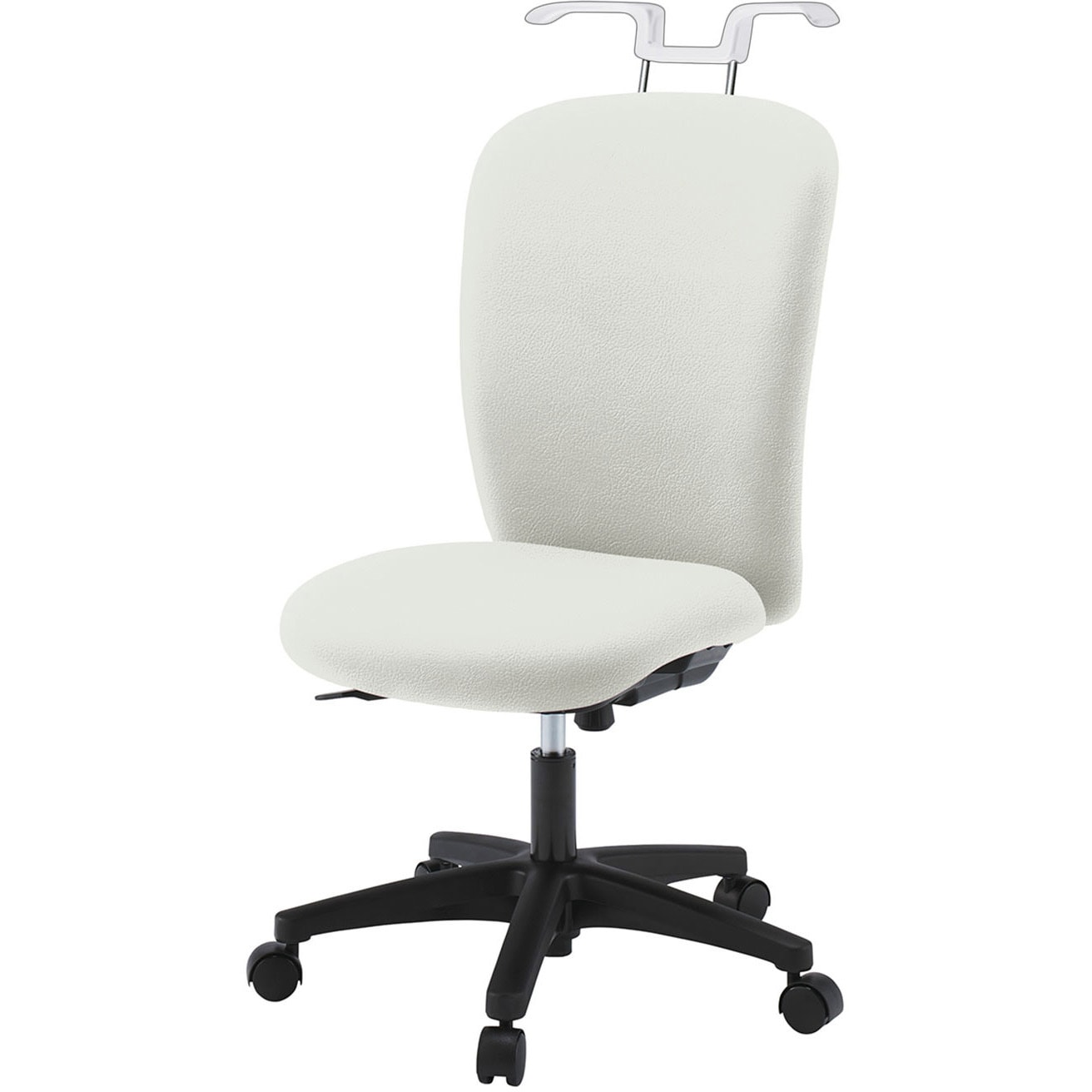 KT-350DLHM-WTC8 リエットRチェア ハイバック ハンガー付 ビニールレザー  <配送時組立サービス付> イトーキ 抵抗付ウレタン双輪キャスター ホワイト 高さ905～1055mm幅570mm奥行575mm  KT-350DLHM-WTC8