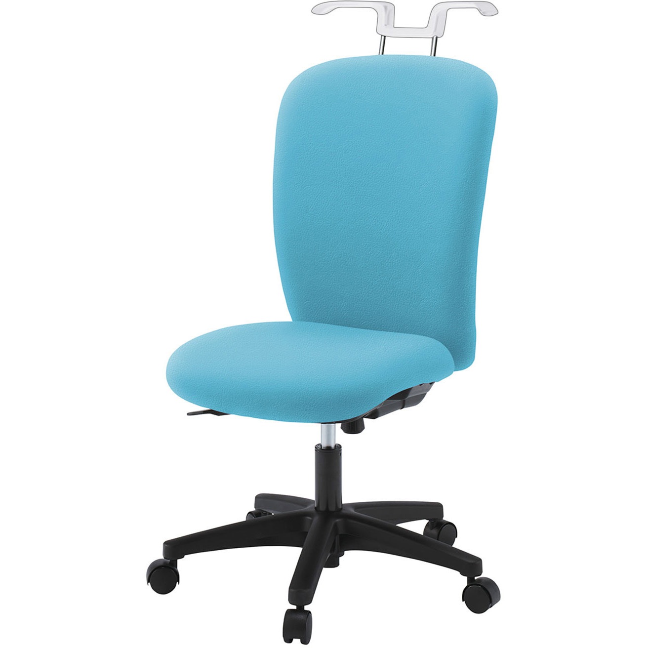 KT-350DLHM-WTS4 リエットRチェア ハイバック ハンガー付 ビニールレザー <配送時組立サービス付> イトーキ 抵抗付ウレタン双輪キャスター ホワイト 高さ905~1055mm幅570mm奥行575mm KT-350DLHM-WTS4