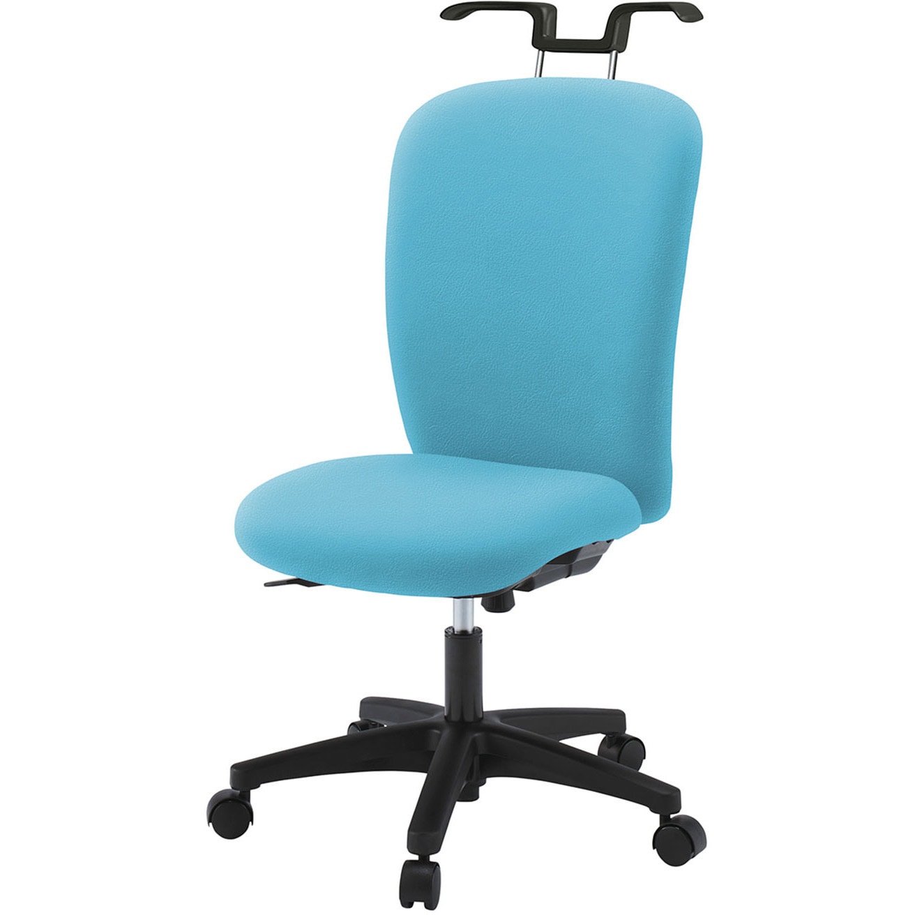 KT-350DLHM-T1S4 リエットRチェア ハイバック ハンガー付 ビニールレザー  <配送時組立サービス付> イトーキ 抵抗付ウレタン双輪キャスター ブラック 高さ905～1055mm幅570mm奥行575mm  KT-350DLHM-T1S4