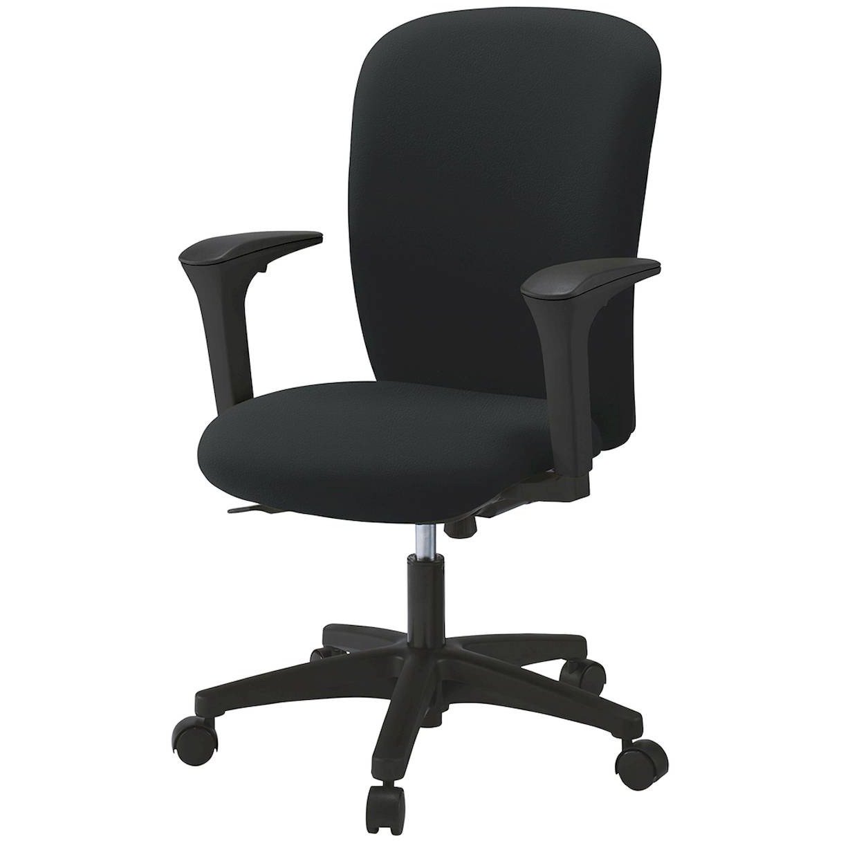 KT-357DLM-T1T1 リエットRチェア ハイバック 可動肘付 ビニールレザー  <配送時組立サービス付> イトーキ 肘掛あり 抵抗付ウレタン双輪キャスター ブラック  KT-357DLM-T1T1