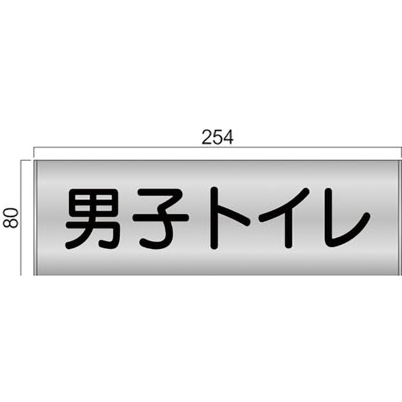 FTS81A ステンレスプレート FTSプレート正面型 フジタ[室名札・標識] 男子トイレ 幅254mm高さ80mm  FTS81A